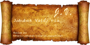 Jakubek Valéria névjegykártya