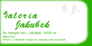 valeria jakubek business card